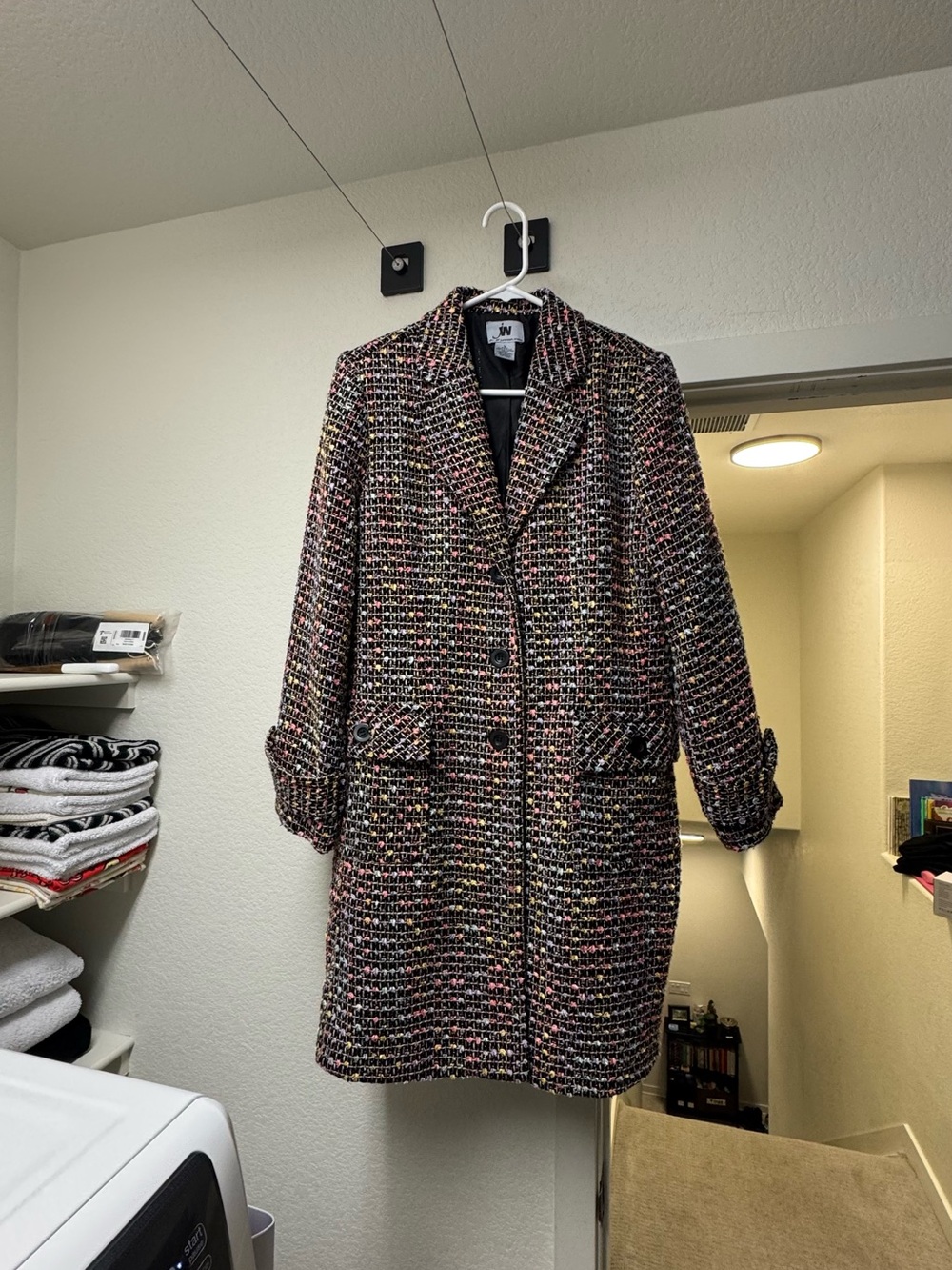 JW Multicolor Bouclé Pea Coat - Women